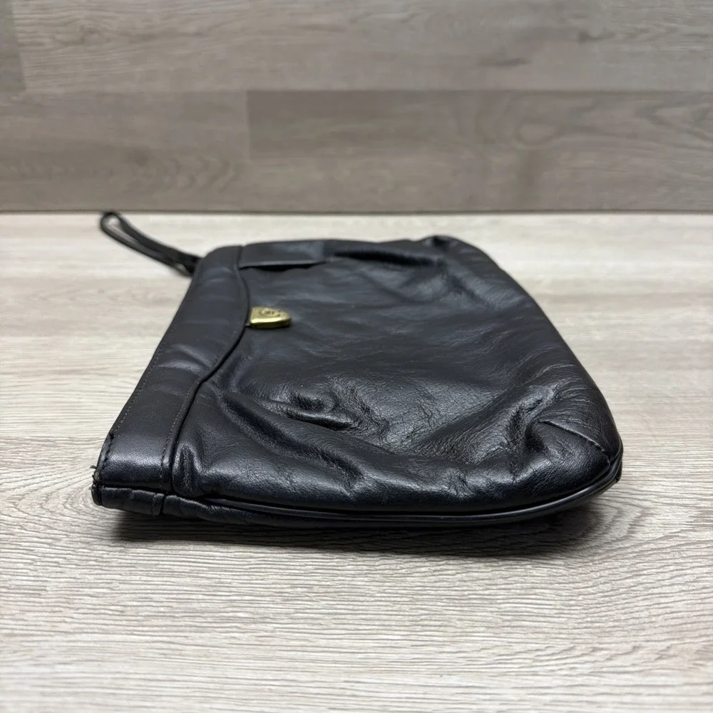 Vintage Etienne Aigner Black Leather Purse Handbag Bag Woman's Clutch Very Nice